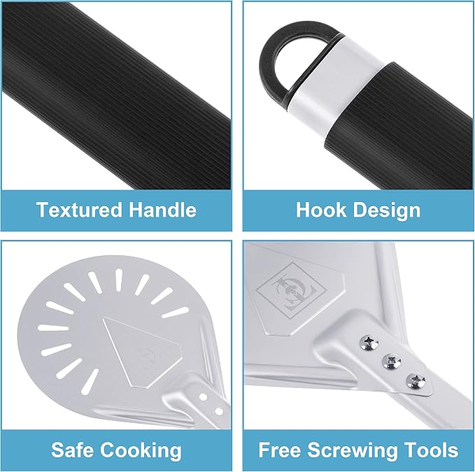 Pizza Turning Peel 8-Inch – Lightweight Aluminum Paddle - Image 4