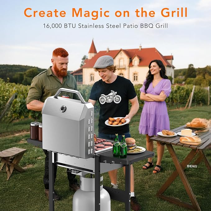 Propane Gas BBQ Grill 2-Burner Barbecue Grills - Image 2