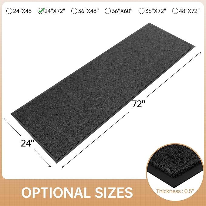 Sturdy Front Door Mat, Non-Slip Waterproof Doormat Inside Entrance, Washable - Image 2