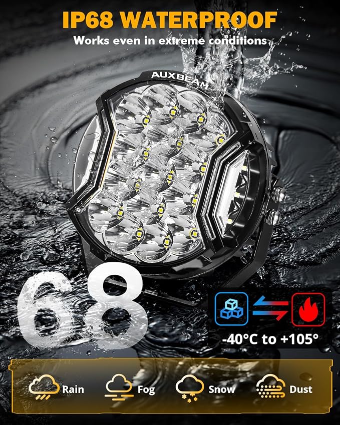 Auxbeam V-Ultra Series 7 Inch LED Pod Lights, 226W 26800LM Side Shooter Offroad - Image 6