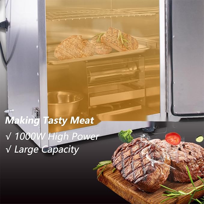 CLIVIA Electric Vertical Smoker, 9 Layers Outdoor Digital BBQ Smoker Oven - Image 7