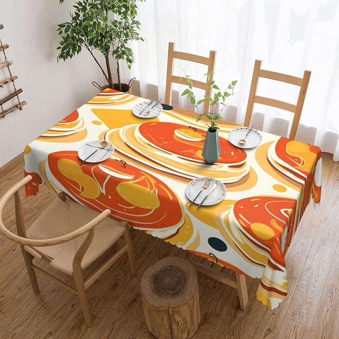 Rectangle Table Cloth Cake Pattern Waterproof Tablecloth 54 x 72 in Washable by Unknown