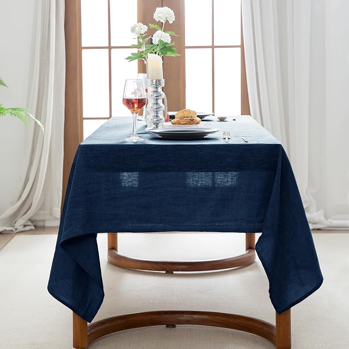EVERLY 100% Pure Linen Rectangle Tablecloths 60x84Inches - Image 5