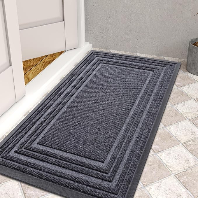 Buganda Front Door Mat Indoor Outdoor Entrance, Non-Slip Natural Rubber Doormats - Image 8