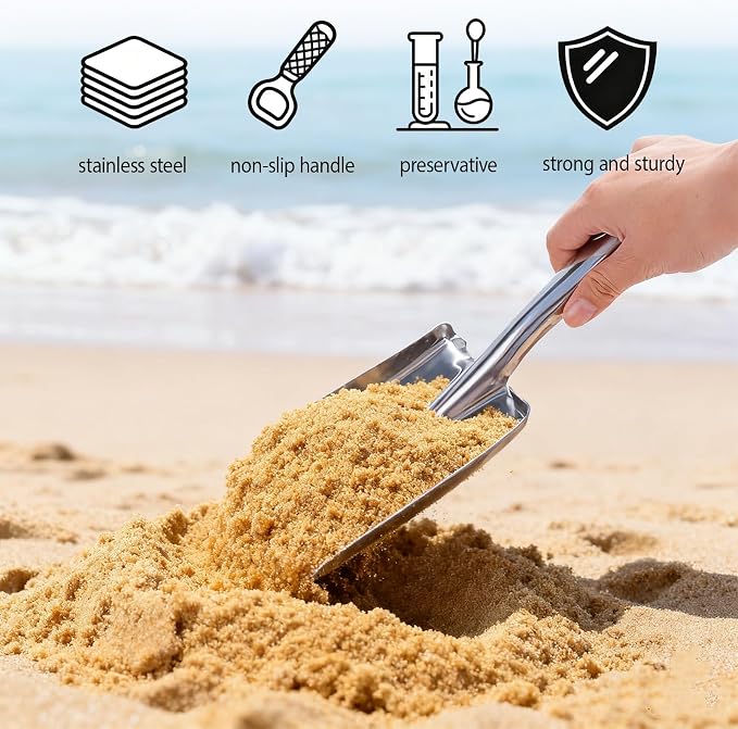 Metal Garden Ash Shovel, Stainless Steel, Compact Size, - Image 5