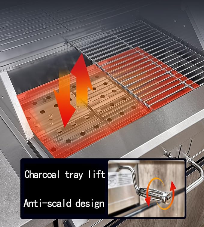 Large Charcoal BBQ Grills, Built in Barbecue Grill - Image 6