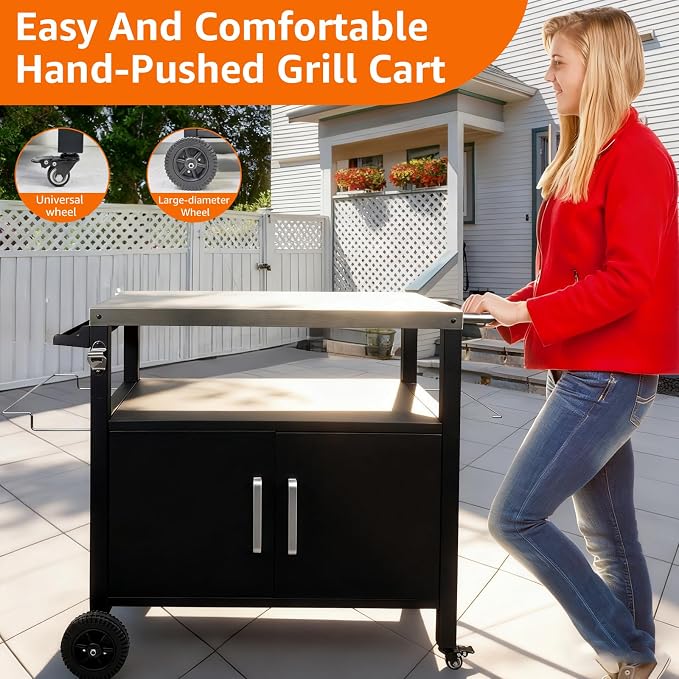 Dining Cart Table with Big Storage Cabinet - Image 5