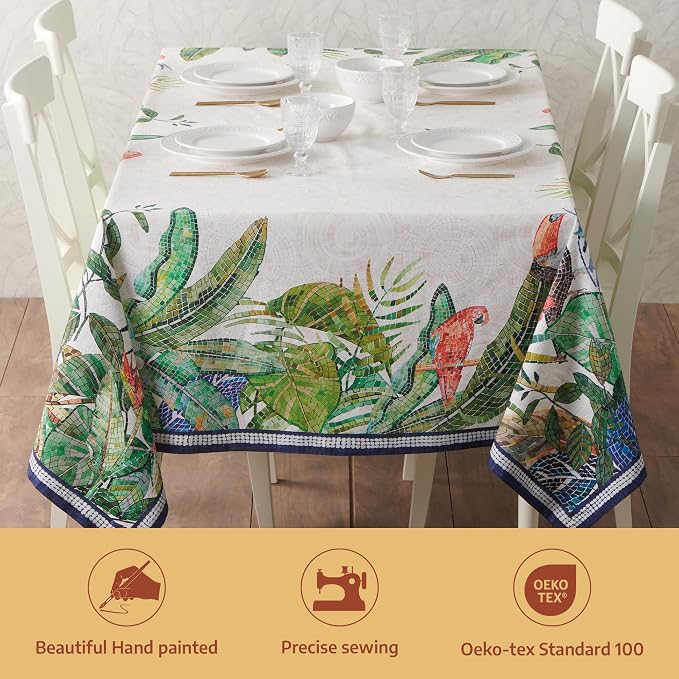 Maison d' Hermine Premium Table Cloth Rectangle Table 100% Combed Cotton 140 x - Image 2