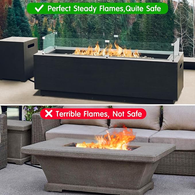 Skyflame Fire Pit Wind Guard, 53.5" x 19.5" x 6" Clear Tempered Glass Flame - Image 4