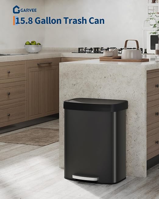 Garvee 16 gal / 60 L Metal Trash Can - Image 2