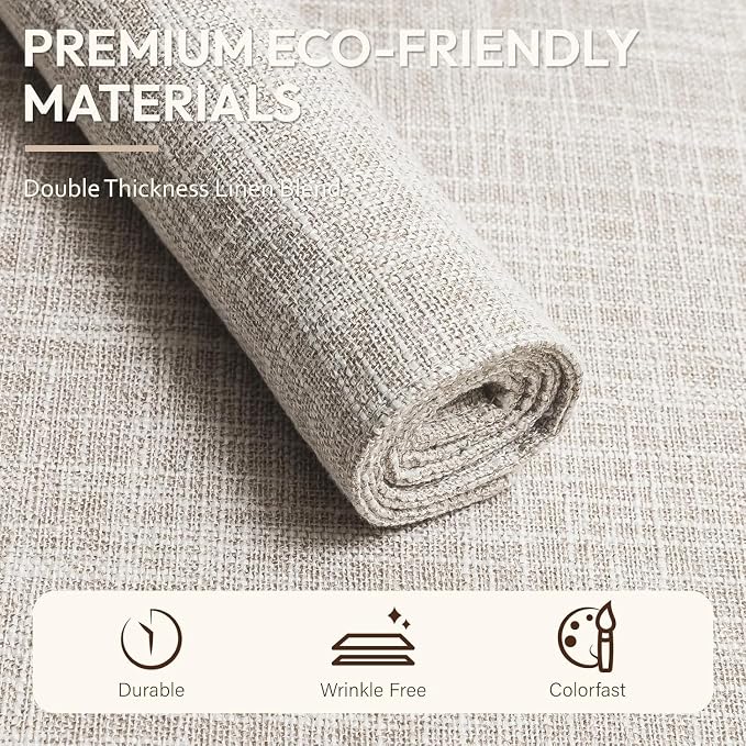 Blue Forest Placemats Set of 6, Dual-Layered Thickened Faux Linen Cloth Place - Image 4