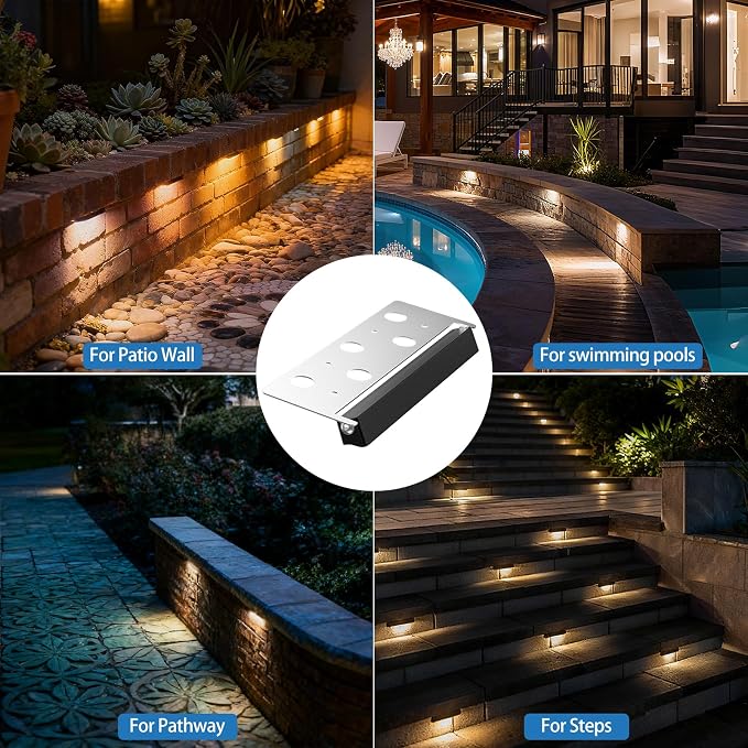 12W Retaining Wall Lights LED Hardscape Lighting Low Voltage Step Lights Warm - Image 6