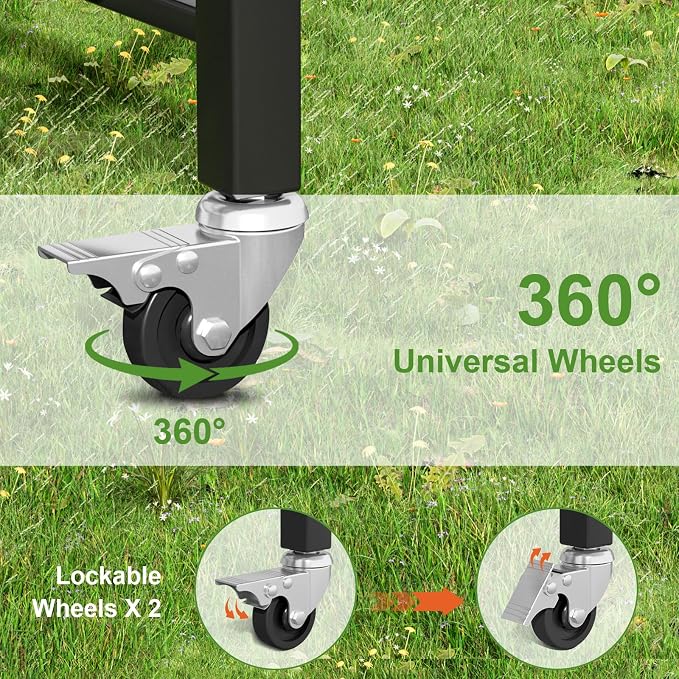 Himix Folding Grill Cart-3 Tier Outdoor Grill Cart - Image 5