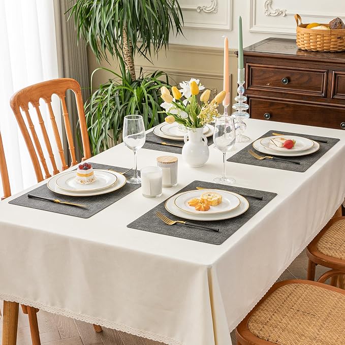 Romanstile Reversible Vinyl Placemats Set of 4, Faux Leather 100% Waterproof - Image 7