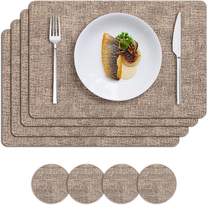 MOSAYT Placemats Set of 4, Heat Resistant Vinyl Place Mats by MOSAYT