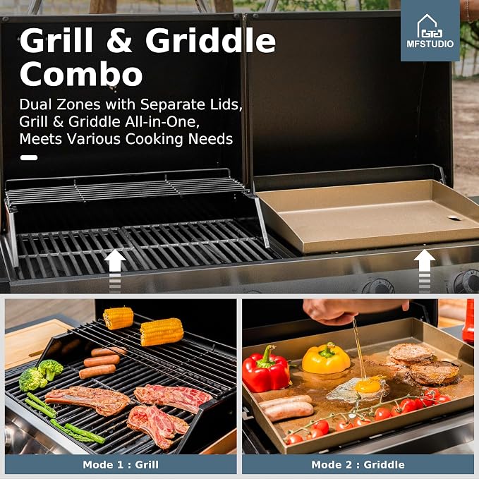 MFSTUDIO 5 Burner Gas Grill Griddle Combo - Image 2