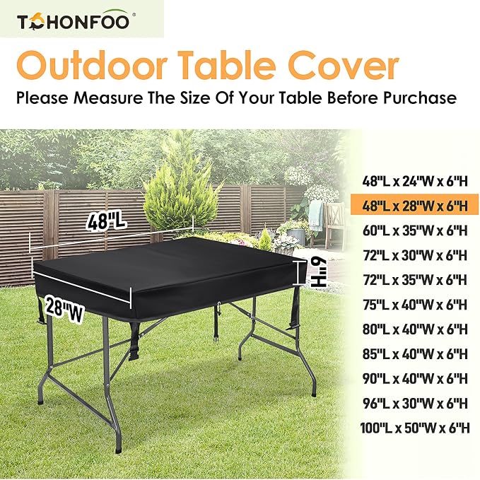 TOHONFOO Patio Coffee Table Cover - Image 2