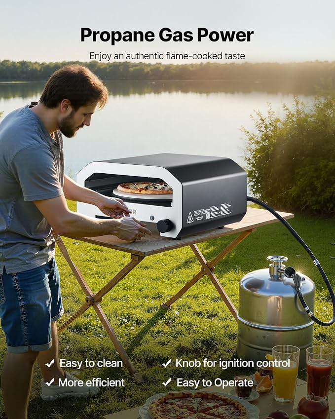 VEVOR 16 in Outdoor Pizza Oven, Auto Rotating Propane Gas Pizza Ovens, Portable - Image 3