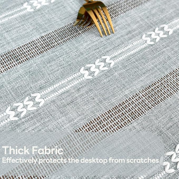 Heavy Duty Cotton Table Cloth for Square Table Gray Farmhouse Vintage - Image 2