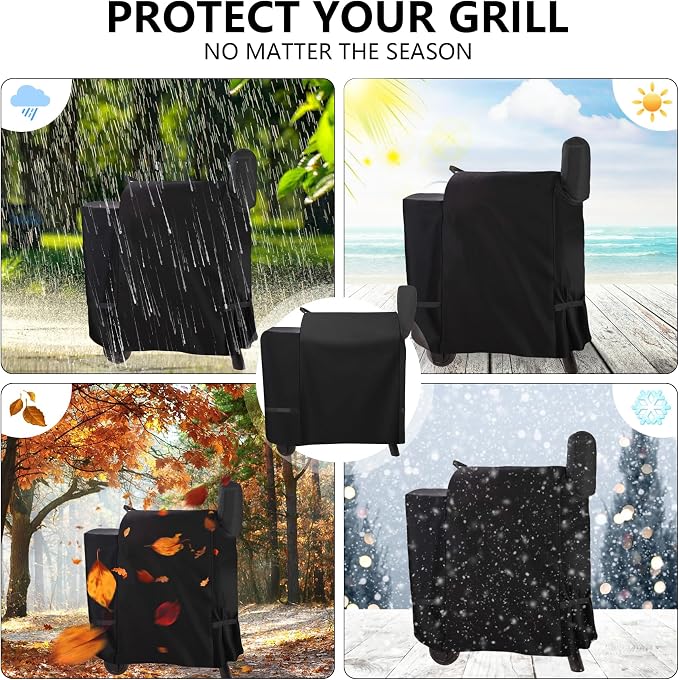 Outdoor 600D Heavy Duty Waterproof Pellet Grill Cover - Image 6