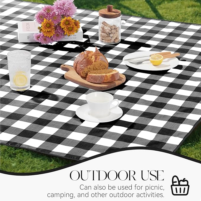 MOSAYT Rectangle Vinyl Tablecloth, 100% Waterproof Buffalo Gingham Plastic - Image 7