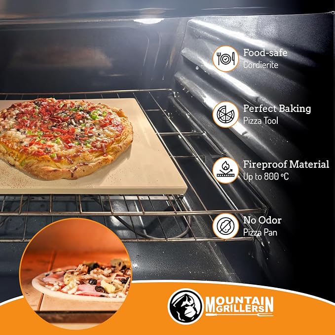 MOUNTAIN GRILLERS Pizza Stone for Oven and Grill BBQ - Image 4