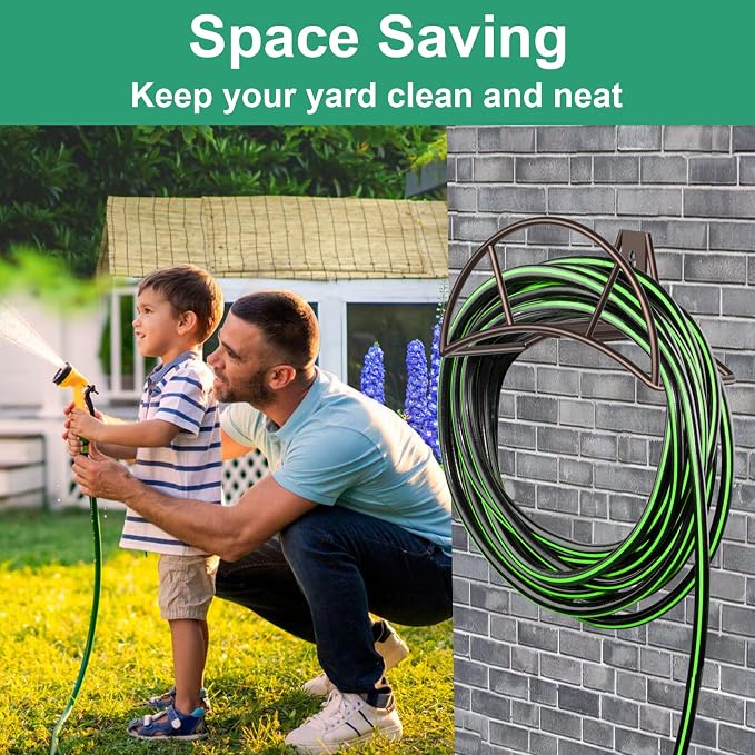 TomCare Garden Hose Holder Heavy Duty Water Hose Holder Wall Mount Hose Hanger - Image 7