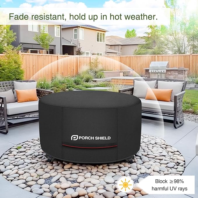 Porch Shield Round Patio Fire Pit Cover Fade Resistant Waterproof Outdoor - Image 5