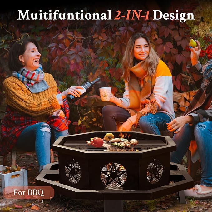 43 Inch Octagonal Fire Pit - Image 7