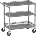 Rolling Cart with Wheels, Heavy Duty 3 Tier Metal Utility Cart 990lbs Capacity by Folews