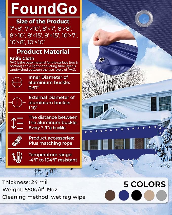 FoundGo 8'H x 7'W Vinyl Curtains - Image 4