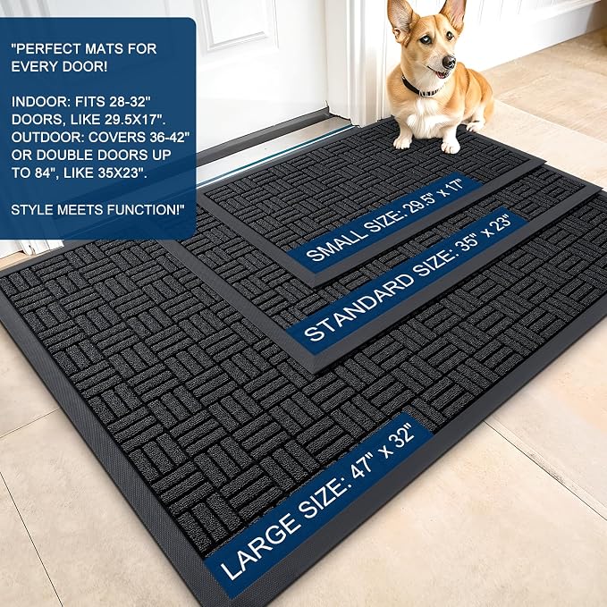 OLANLY Front Door Mat Outside Entrance 29.5x17, Heavy Duty Sturdy Natural - Image 3