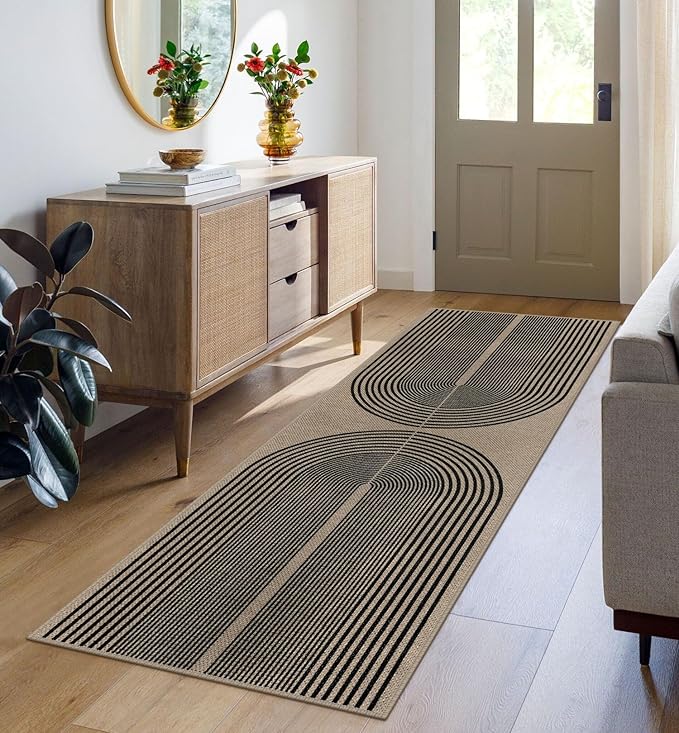 Easy Jute Rainbow Runner Rug, 2x6 Washable Rugs Runner by Rugalia