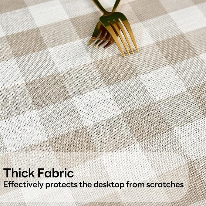 Gingham Tablecloth Rectangle Table Cloth Heavy Duty Cotton Checkered Table Cover - Image 2