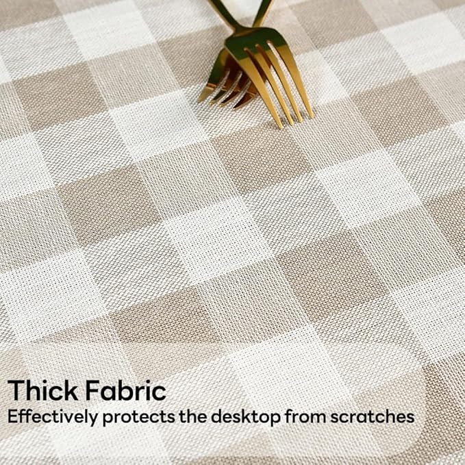 Gingham Tablecloth Rectangle Table Cloth Heavy Duty Cotton Checkered Table Cover - Image 2