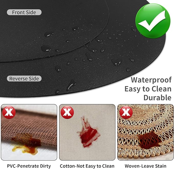 Herda Dining Leather Placemats Set of 4 Wipeable Washable Place Mats - Image 3