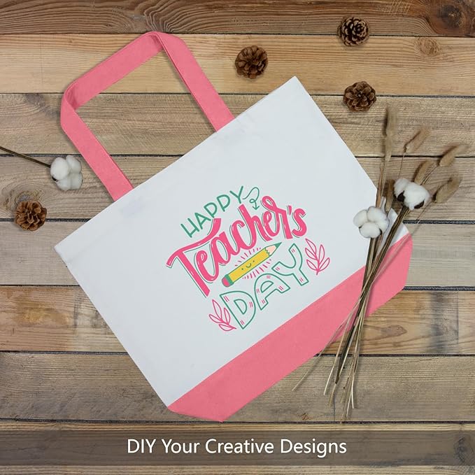 TOPDesign 1-Pack Super Strong Large 12oz Cotton Canvas Tote Bag, Reusable - Image 4