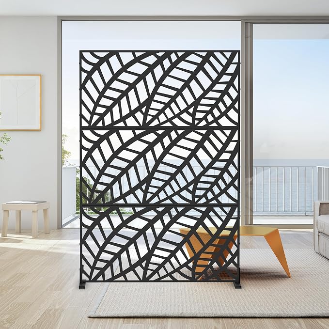 Domi Metal Privacy Screen, Freestanding Outdoor Indoor Divider, Decorative by domioutdoorliving