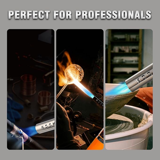 BLAZEAL Propane Torch Kit with 3x MAPP Gas, 4-Flame Blow Torch Head with - Image 5