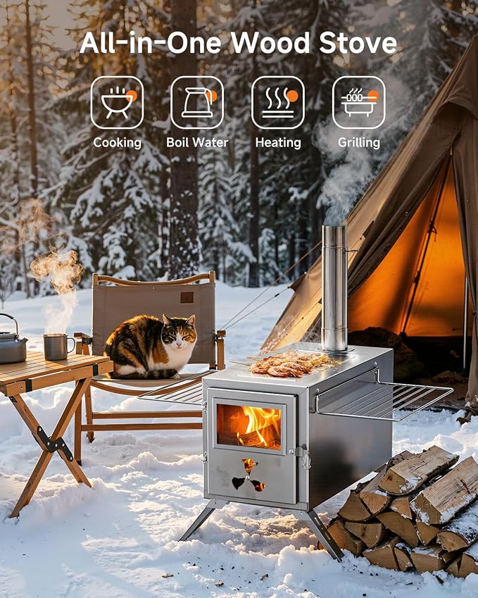Hot Tent Wood Stove, Portable Wood Burning Stove - Image 6