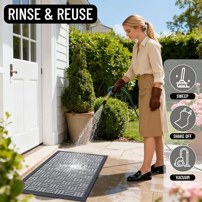 OLANLY Front Door Mat Outside Entrance 71x23, Heavy Duty Sturdy Natural Rubber - Image 7