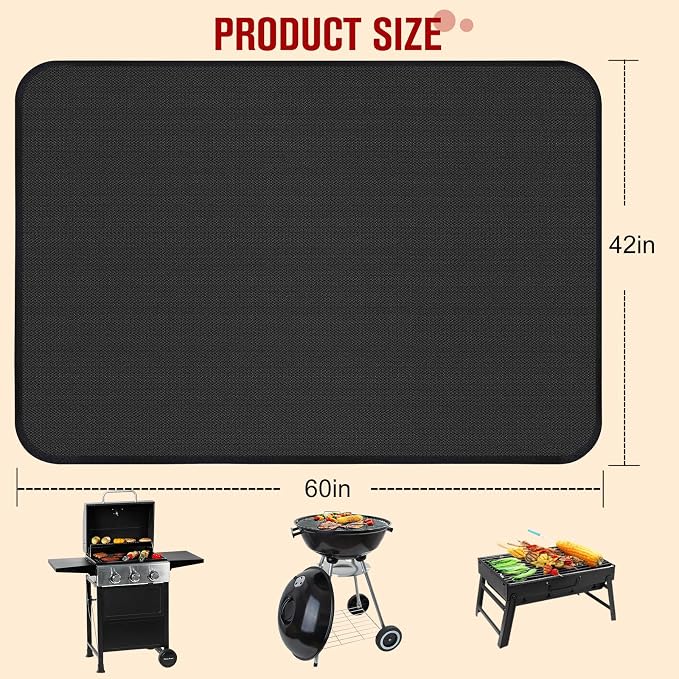 60×42 Inch Under Grill Mats for Outdoor Grill, Hearth Rugs for Fireplaces Fire - Image 3