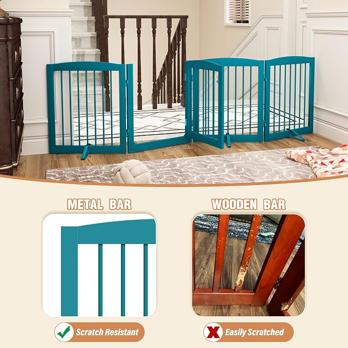 Freestanding Dog Gate with Door, Pet Gate - Image 4