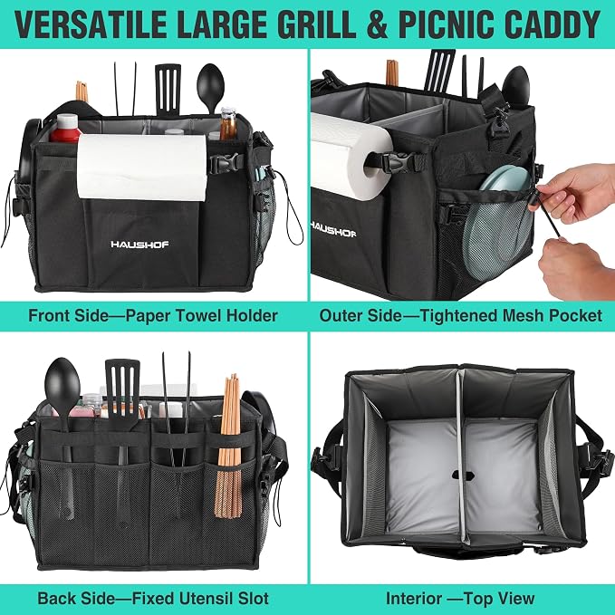 HAUSHOF Large Grill and Picnic Caddy - Image 4