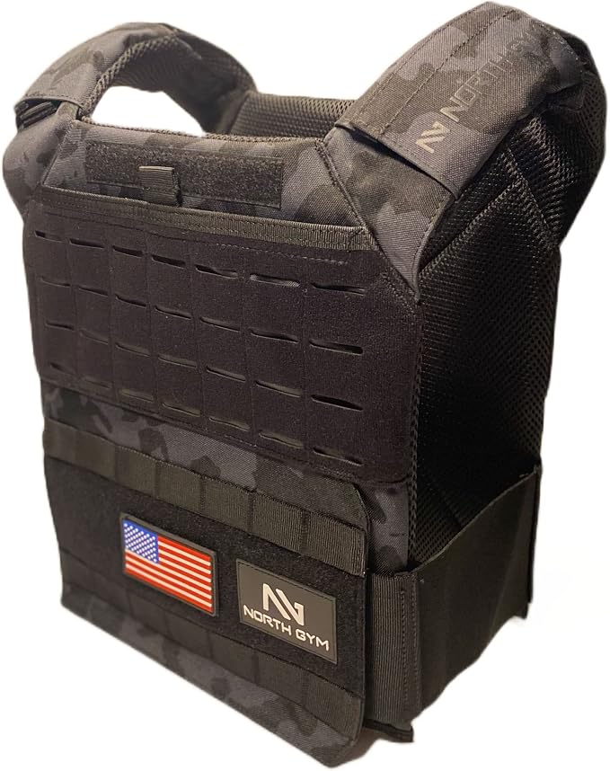 Northgym Adjustable Weighted Vest/Incl. 3D Weight Plates in 14lbs / 20lbs/ by NorthGym