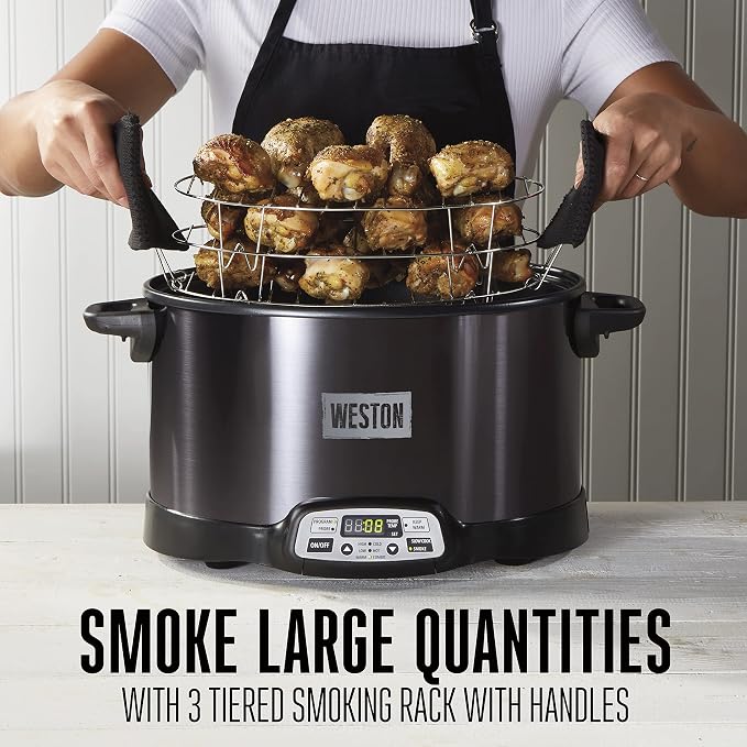 WESTON BRANDS 2-in-1 Indoor Electric Smoker & Programmable Slow Cooker - Image 7