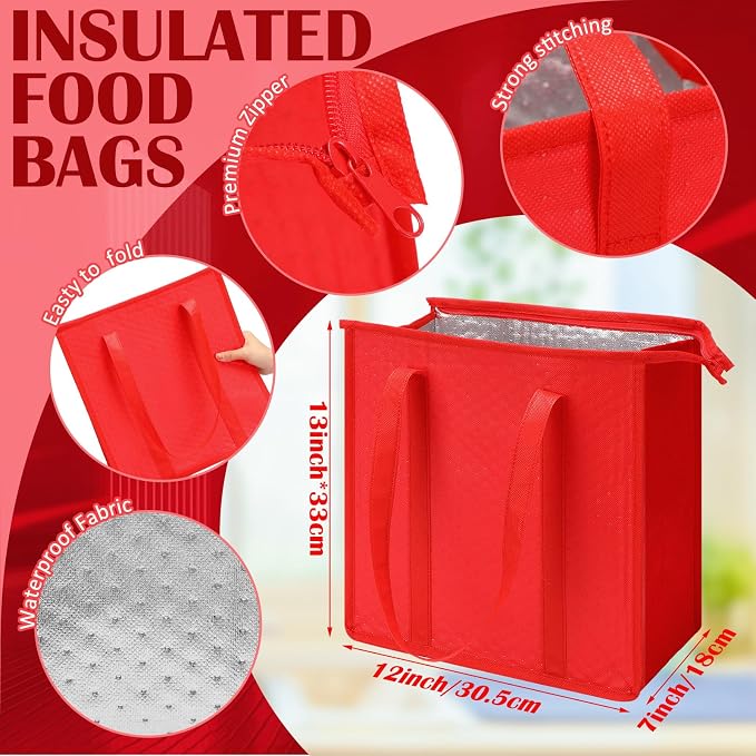 10 Pack Large Insulated Grocery Bags Reusable Shopping Bags - Image 2