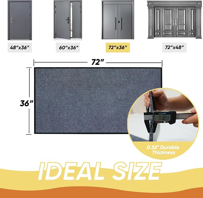 Commercial Grade Entrance Mat 36x72inch Heavy Duty Doormat - Image 3
