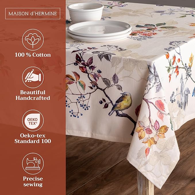 Maison d' Hermine Table Cloth Rectangle Table 100% Cotton 54 x 72 Inches Fall - Image 2