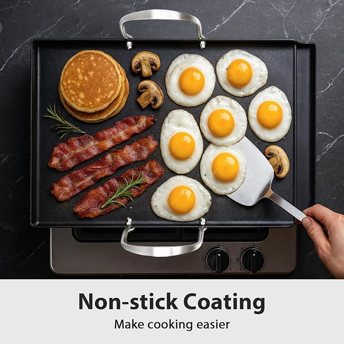 Utheer 16.5" x 10" Ceramic Nonstick Stainless Steel Griddle - Image 8